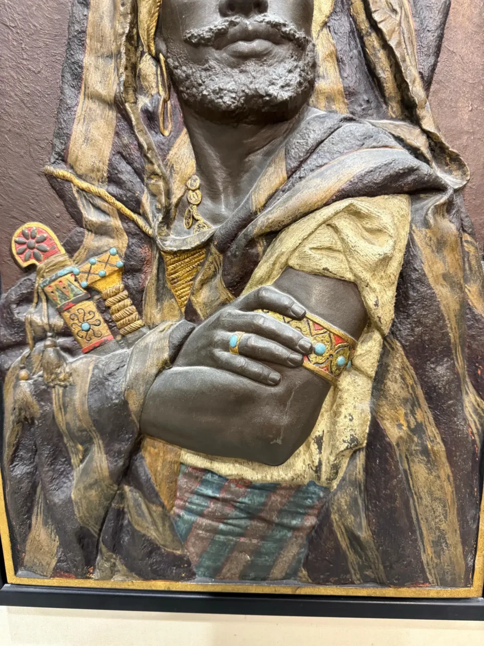 Exceptional Pair of Signed Louis Hottot Orientalist Polychrome Relief Panels - Image 5