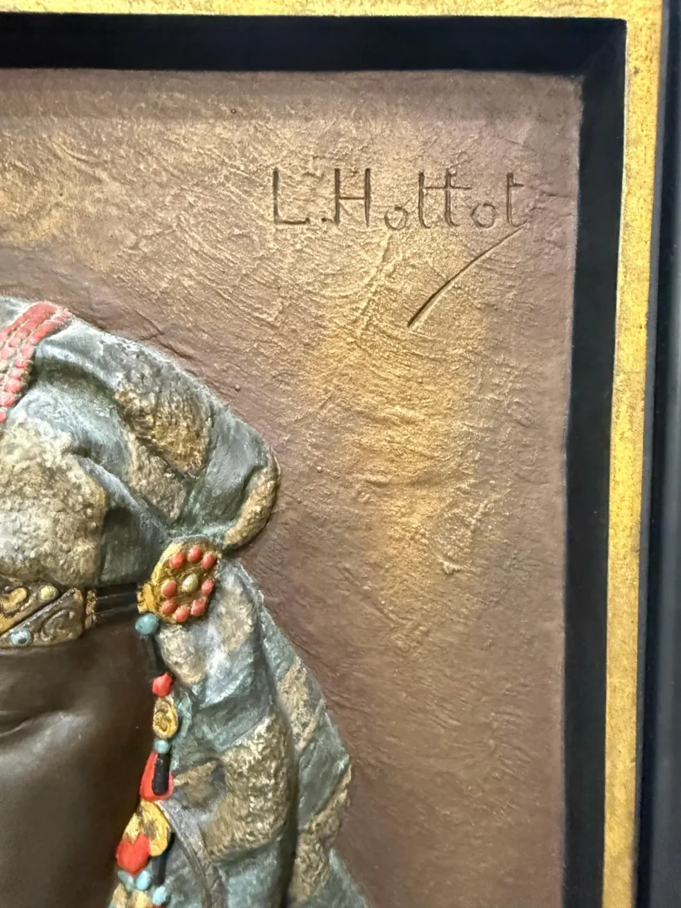 Exceptional Pair of Signed Louis Hottot Orientalist Polychrome Relief Panels - Image 13
