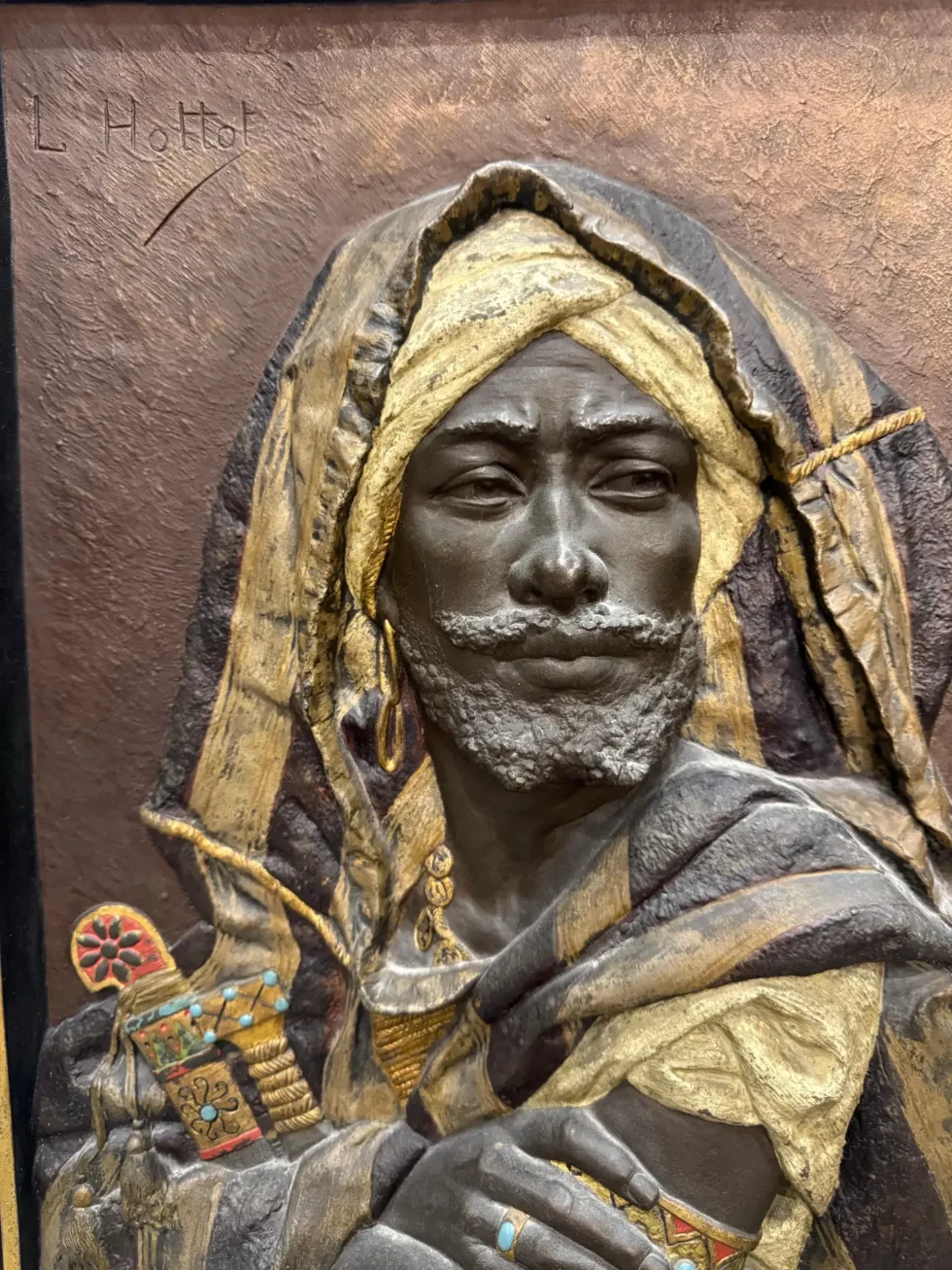 Exceptional Pair of Signed Louis Hottot Orientalist Polychrome Relief Panels - Image 4