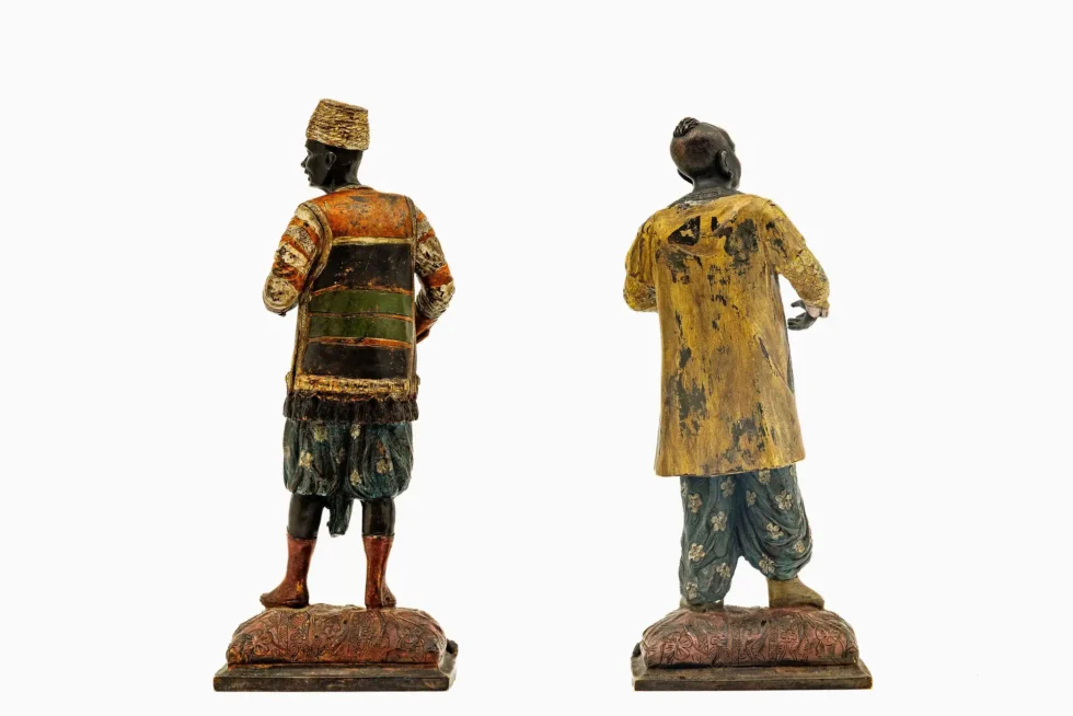 Exceptional Pair of 19th Century Orientalist Moorish Polychrome Bronze Figures - Image 3