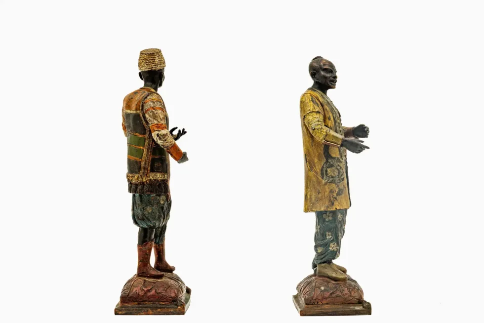 Exceptional Pair of 19th Century Orientalist Moorish Polychrome Bronze Figures - Image 4