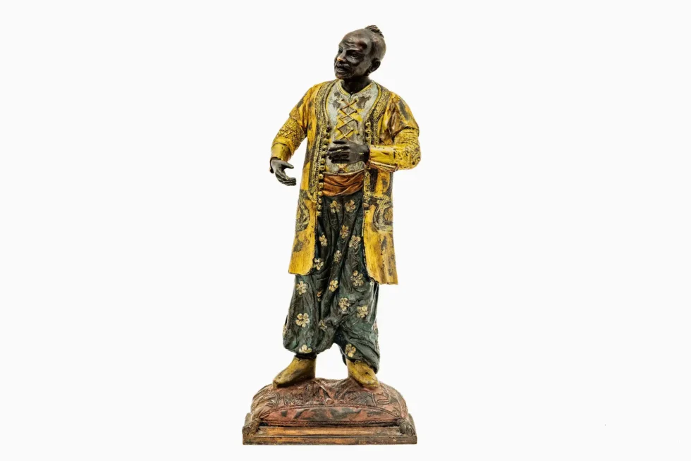Exceptional Pair of 19th Century Orientalist Moorish Polychrome Bronze Figures - Image 5
