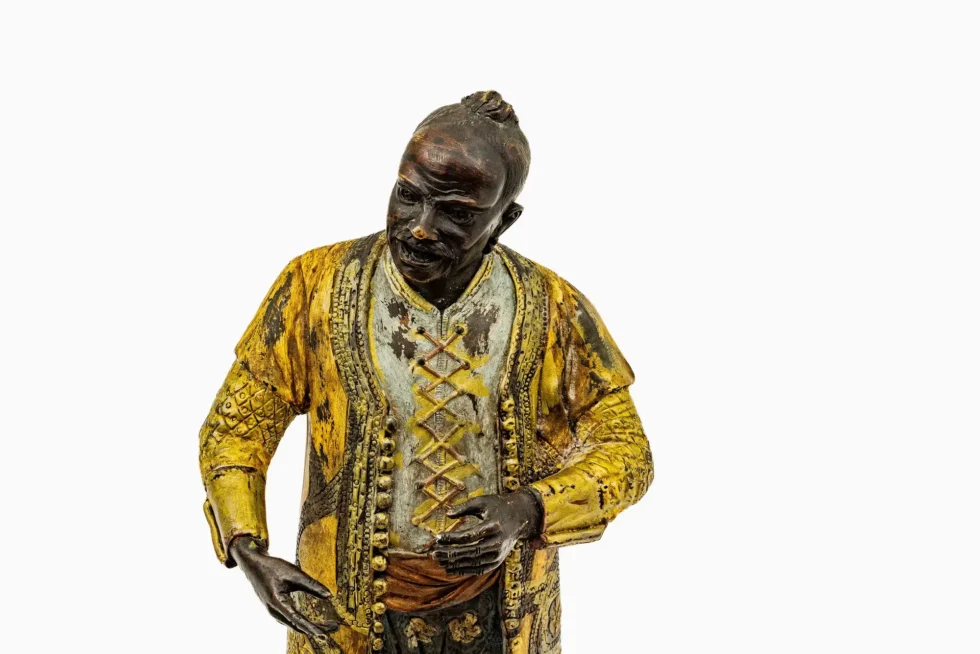 Exceptional Pair of 19th Century Orientalist Moorish Polychrome Bronze Figures - Image 7