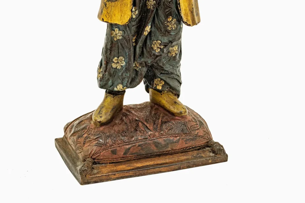 Exceptional Pair of 19th Century Orientalist Moorish Polychrome Bronze Figures - Image 9