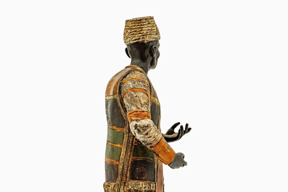 Exceptional Pair of 19th Century Orientalist Moorish Polychrome Bronze Figures - Image 20