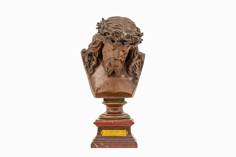 Exceptional French Bronze Bust of Christ by Auguste Clésinger Poussielgue Rusand