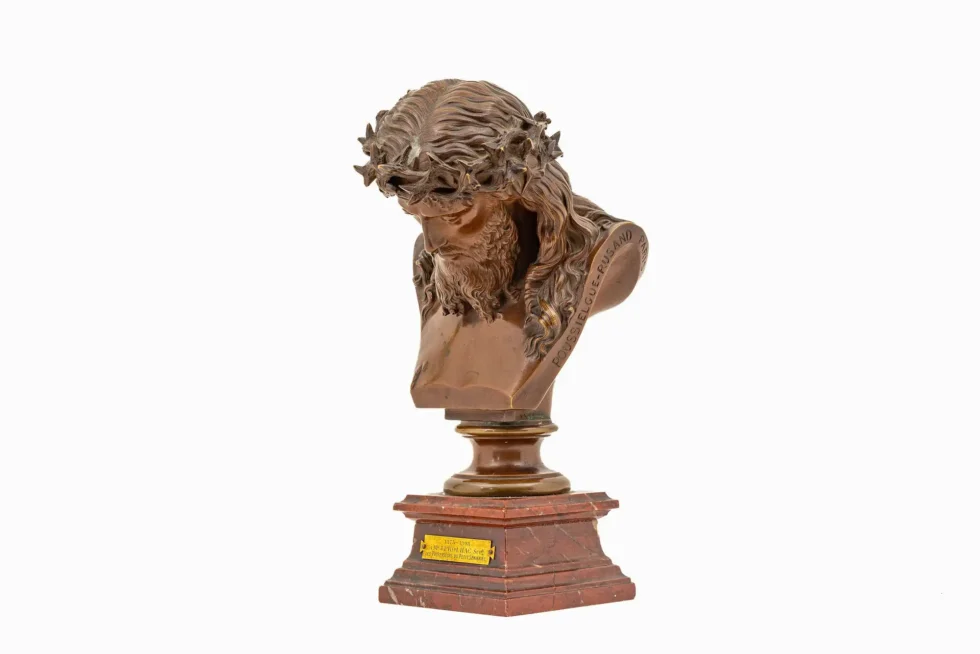 Exceptional French Bronze Bust of Christ by Auguste Clésinger Poussielgue Rusand - Image 2
