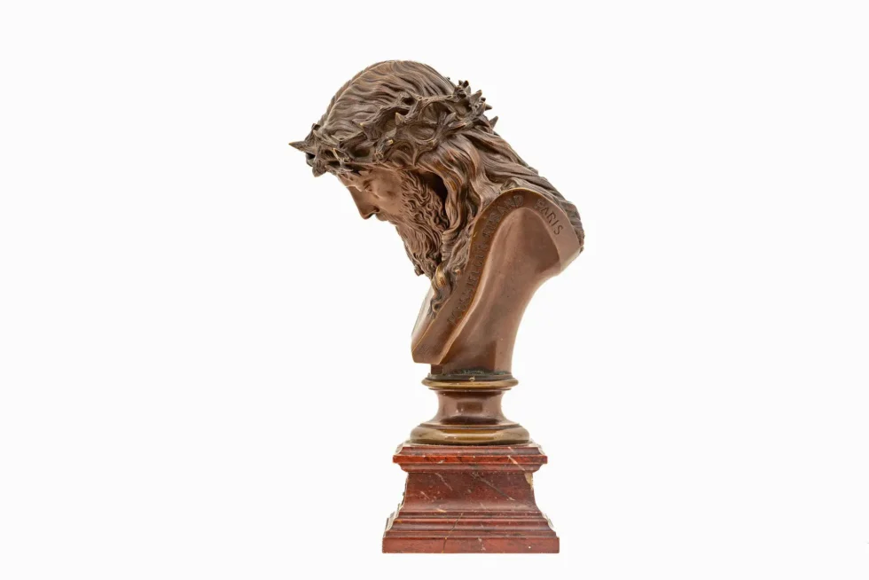 Exceptional French Bronze Bust of Christ by Auguste Clésinger Poussielgue Rusand - Image 4