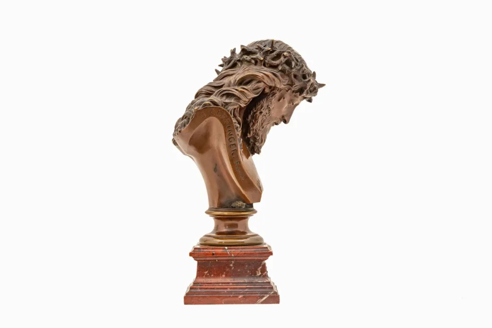 Exceptional French Bronze Bust of Christ by Auguste Clésinger Poussielgue Rusand - Image 7