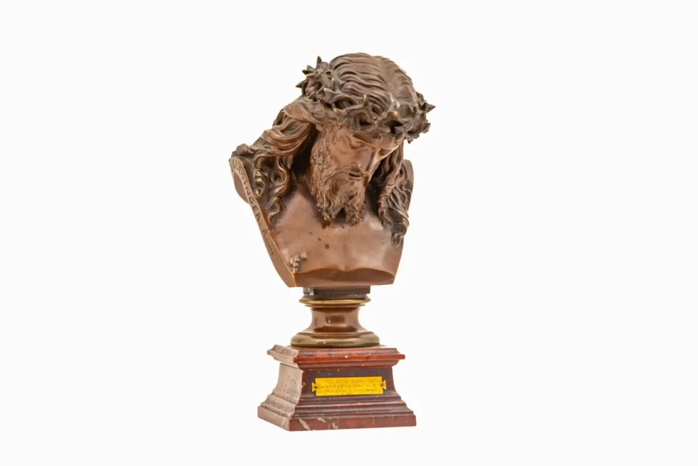 Exceptional French Bronze Bust of Christ by Auguste Clésinger Poussielgue Rusand - Image 9