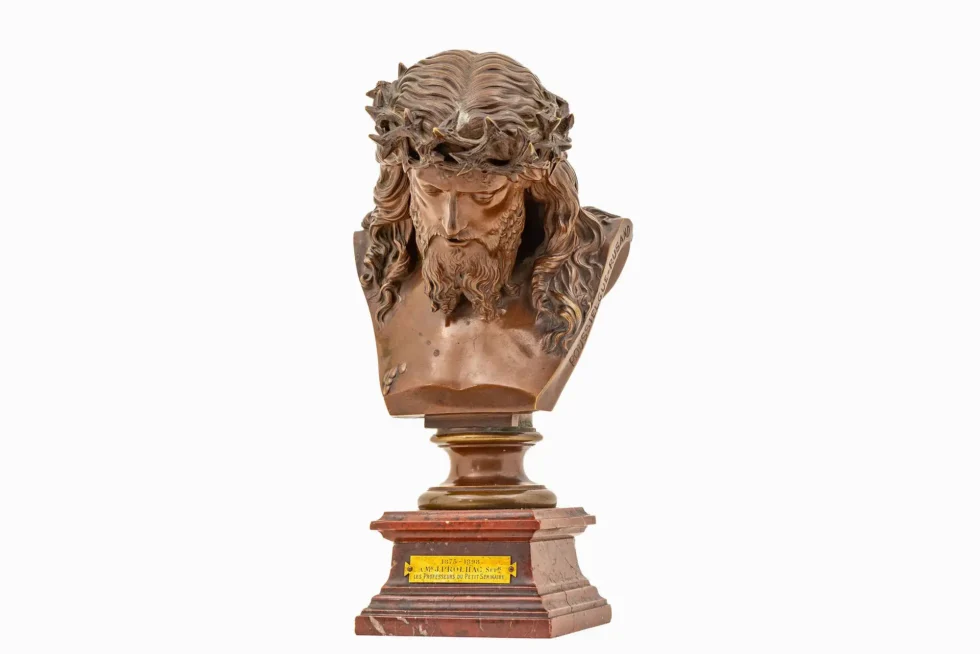 Exceptional French Bronze Bust of Christ by Auguste Clésinger Poussielgue Rusand - Image 12