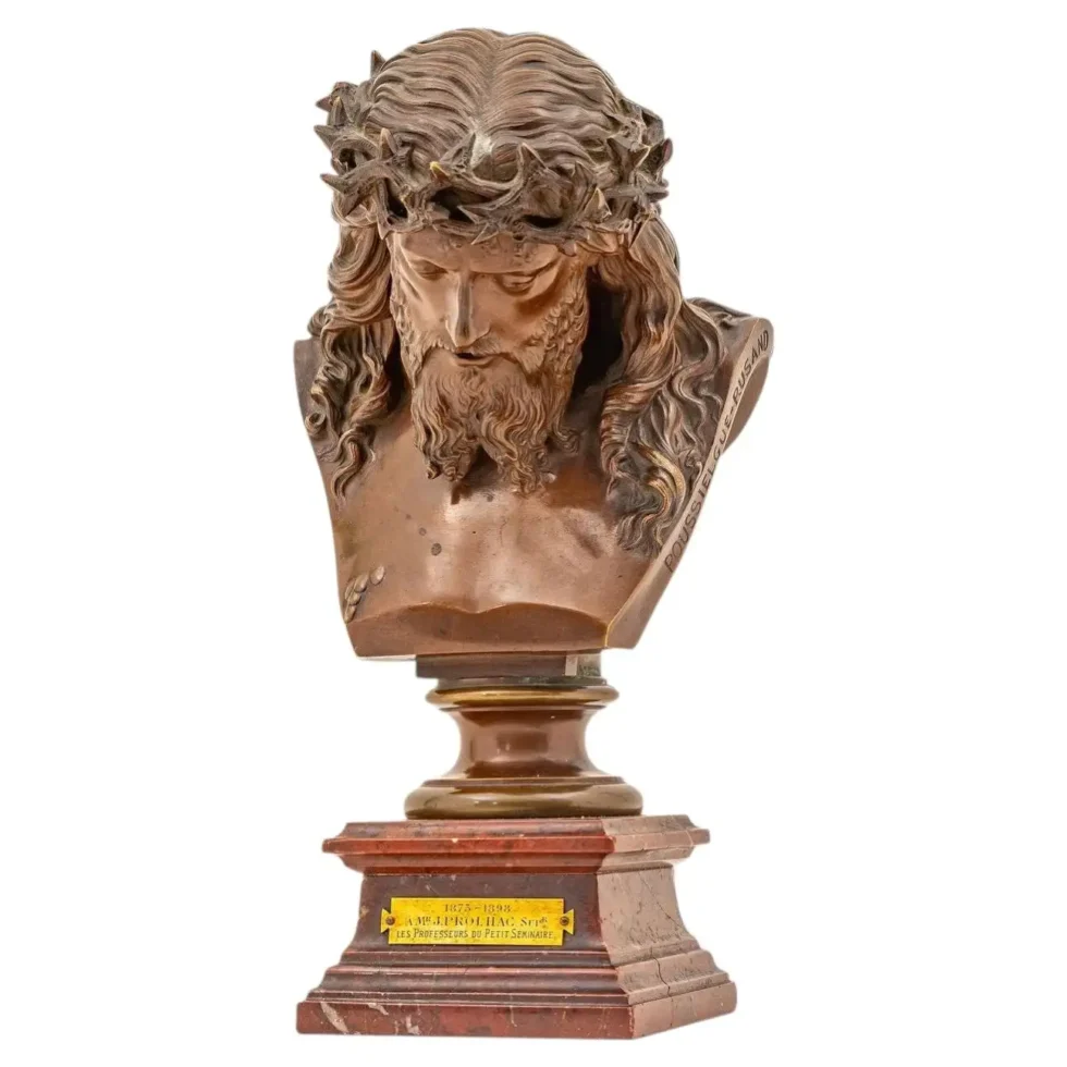Exceptional French Bronze Bust of Christ by Auguste Clésinger Poussielgue Rusand - Image 11