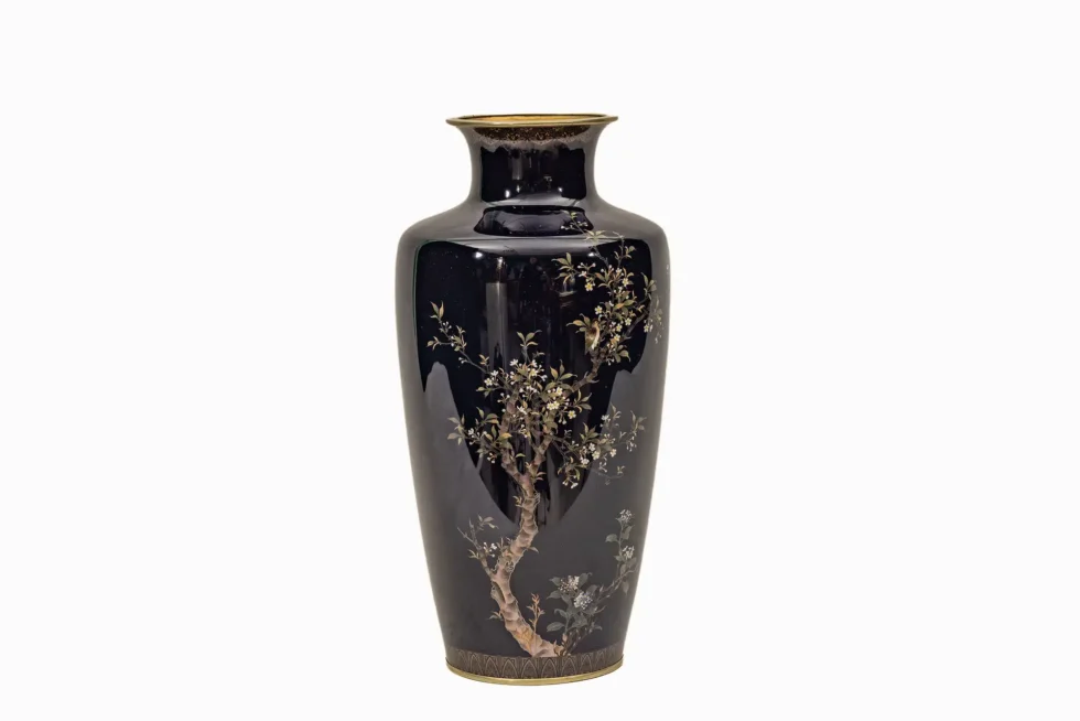 Exceptional Japanese Cloisonné Enamel Vase Attributed to Hayashi Kodenji - Image 4
