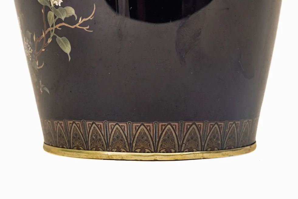Exceptional Japanese Cloisonné Enamel Vase Attributed to Hayashi Kodenji - Image 9
