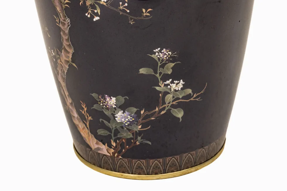Exceptional Japanese Cloisonné Enamel Vase Attributed to Hayashi Kodenji - Image 13