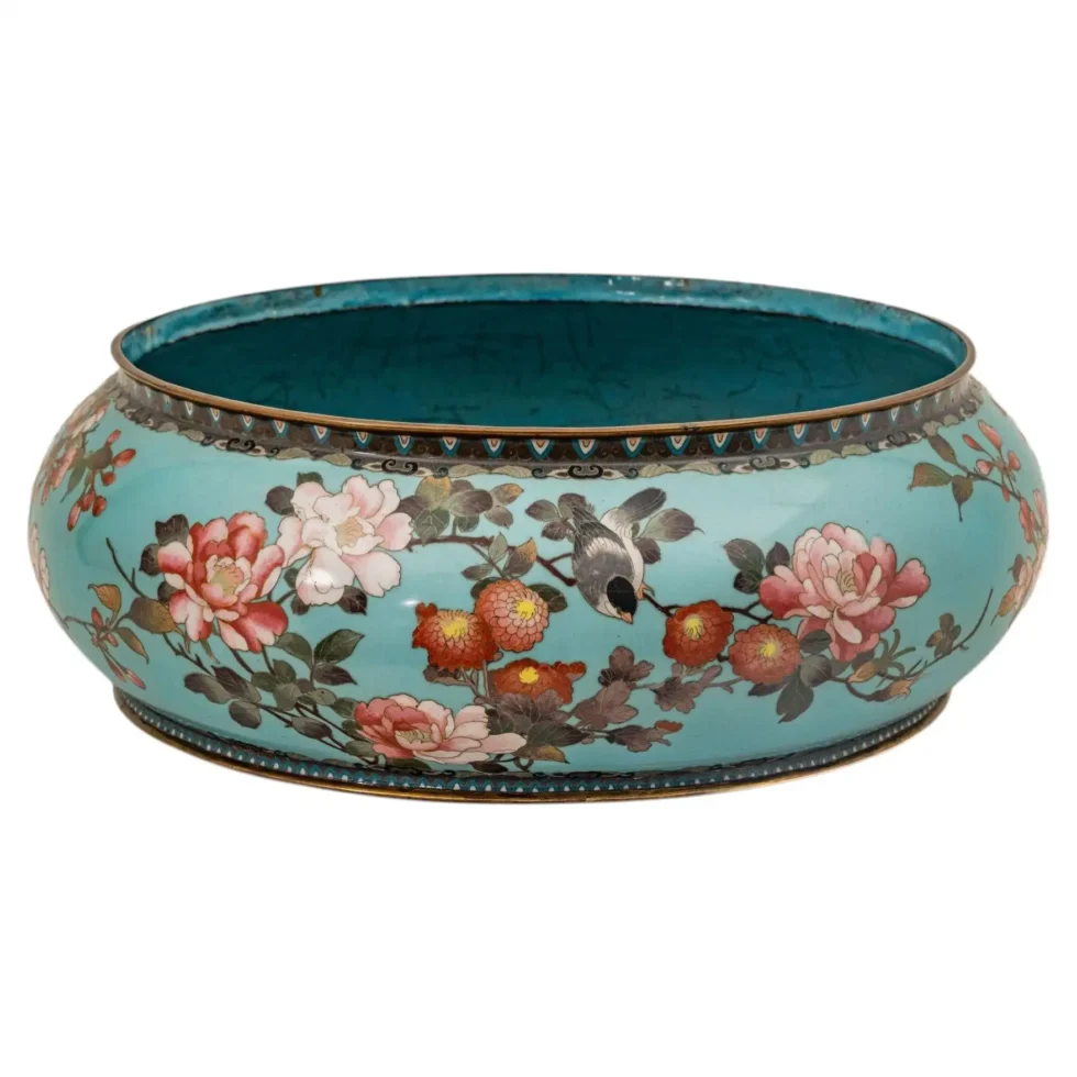 Exceptional Large Japanese Cloisonné Enamel Planter Attributed to Goto Seizaburo