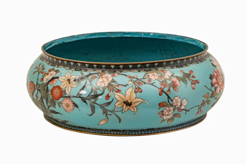Exceptional Large Japanese Cloisonné Enamel Planter Attributed to Goto Seizaburo - Image 2