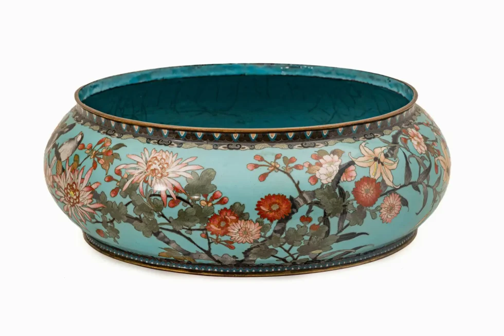 Exceptional Large Japanese Cloisonné Enamel Planter Attributed to Goto Seizaburo - Image 3