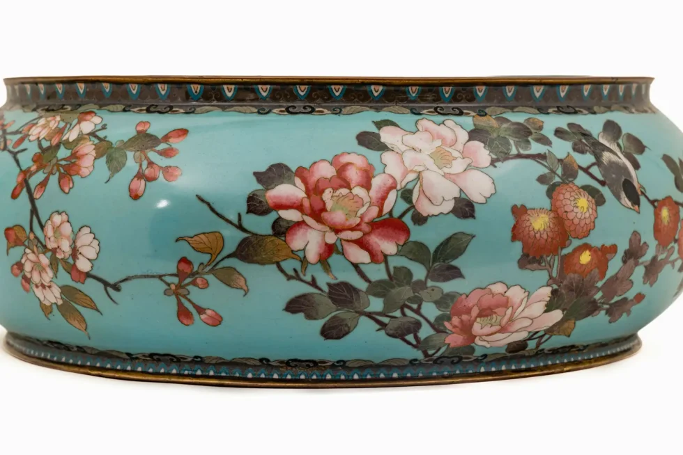 Exceptional Large Japanese Cloisonné Enamel Planter Attributed to Goto Seizaburo - Image 8