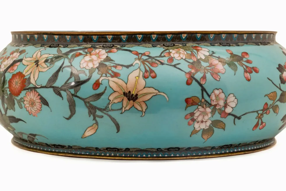 Exceptional Large Japanese Cloisonné Enamel Planter Attributed to Goto Seizaburo - Image 9