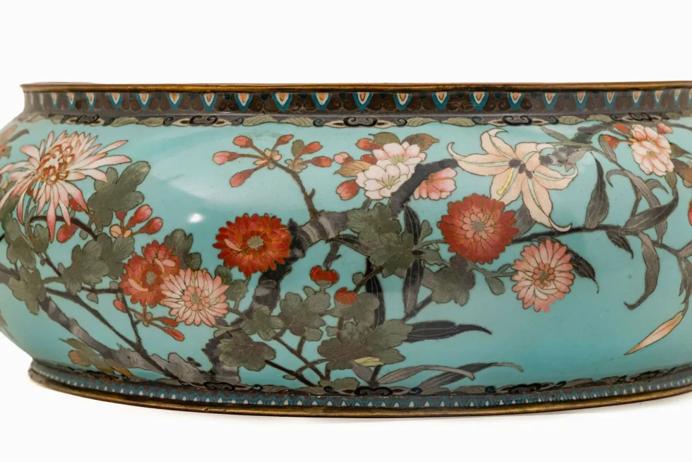 Exceptional Large Japanese Cloisonné Enamel Planter Attributed to Goto Seizaburo - Image 10