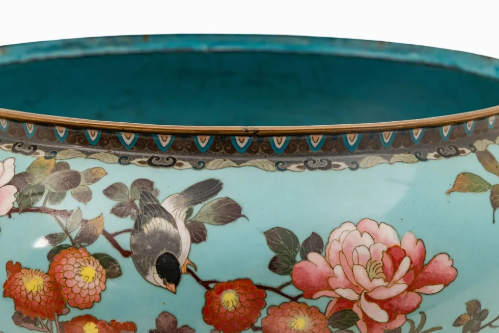 Exceptional Large Japanese Cloisonné Enamel Planter Attributed to Goto Seizaburo - Image 14