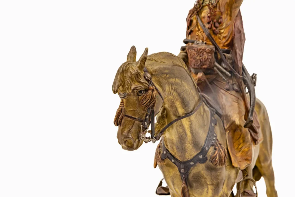 Large Franz Bergman Austrian Cold-Painted Bronze Arab Falconer on Horseback - Image 16