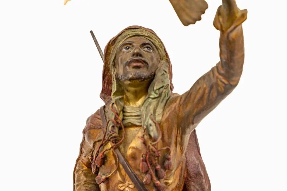 Large Franz Bergman Austrian Cold-Painted Bronze Arab Falconer on Horseback - Image 23