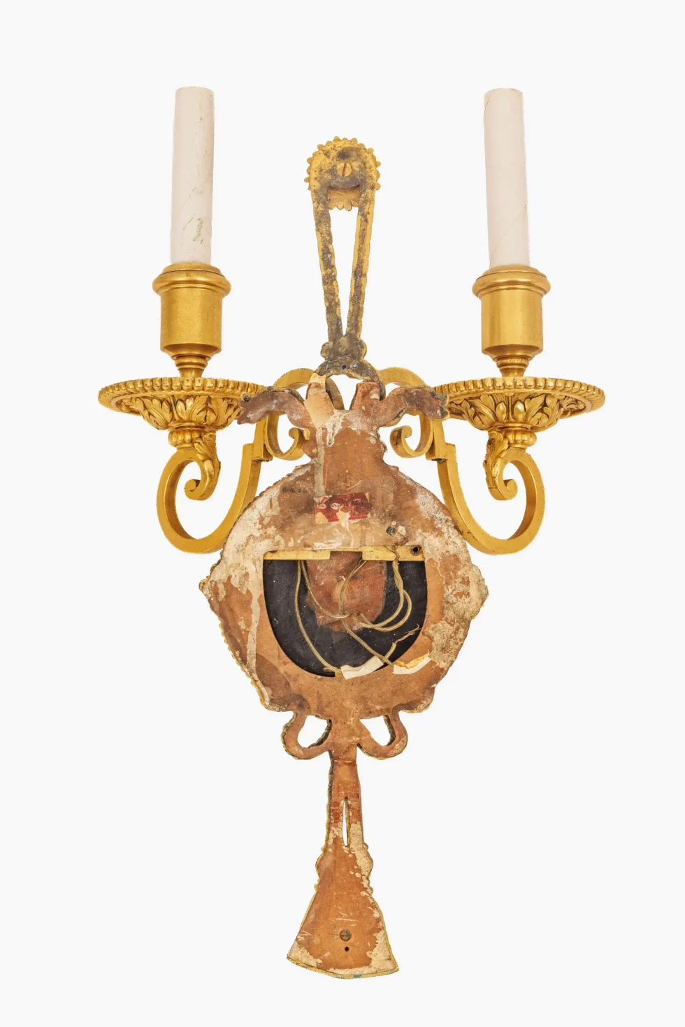 Exceptional Pair of E.F. Caldwell Gilt Bronze & Japanese Lacquer Wall Sconces - Image 11