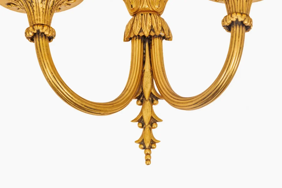 Fine Pair of Neoclassical Gilt Bronze & Wedgwood Sconces, Sterling Bronze Co - Image 7