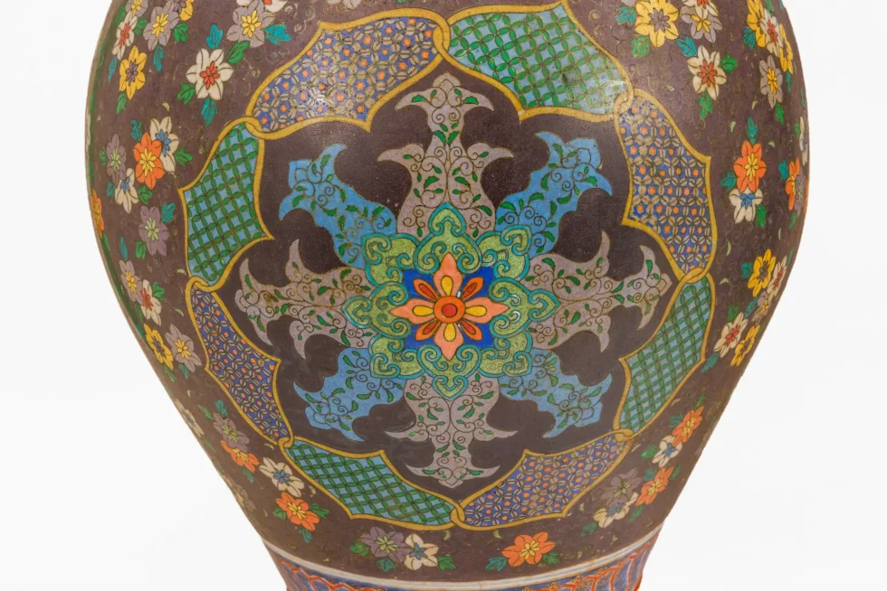 Monumental Pair of Japanese Cloisonné Porcelain Jars, Takeuchi Chubei, Meiji - Image 15