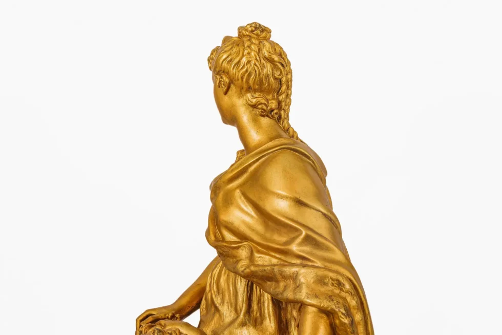 Monumental Barbedienne Ormolu, Onyx & Champlevé Enamel Figural Clock, 19th C. - Image 8