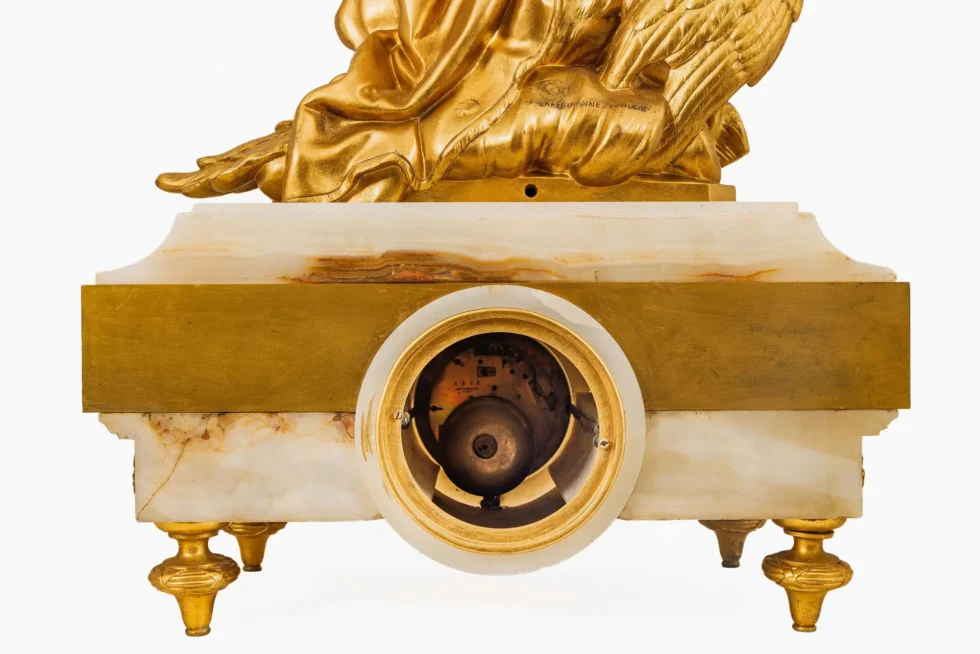 Monumental Barbedienne Ormolu, Onyx & Champlevé Enamel Figural Clock, 19th C. - Image 10