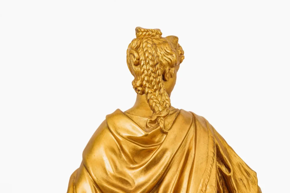 Monumental Barbedienne Ormolu, Onyx & Champlevé Enamel Figural Clock, 19th C. - Image 11