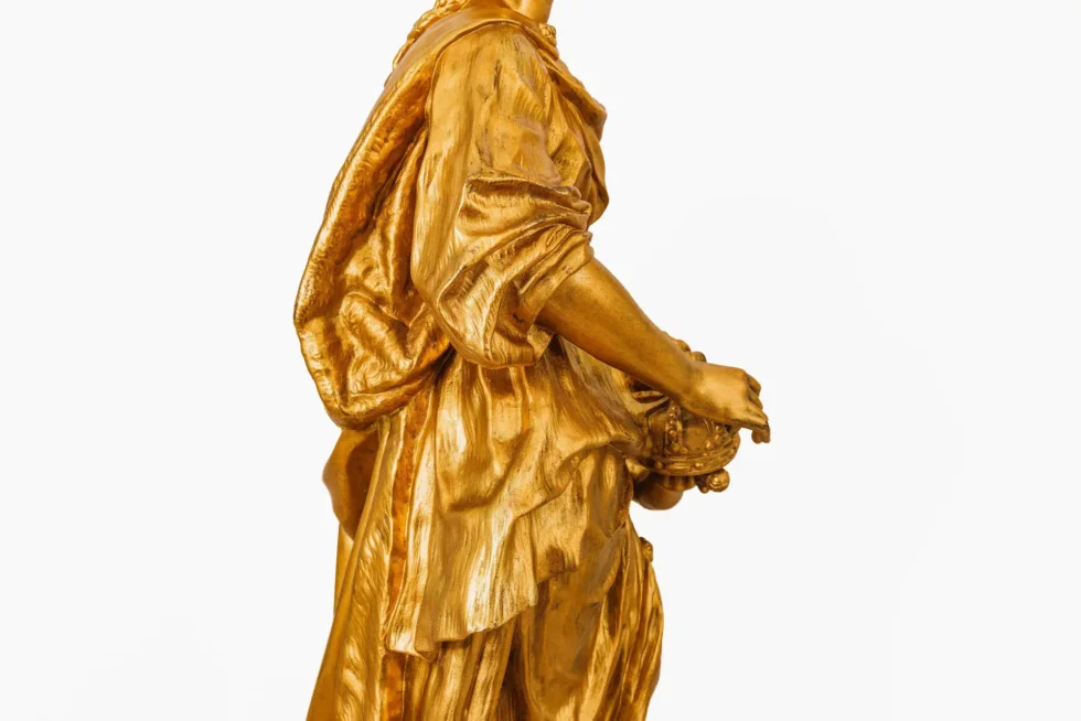 Monumental Barbedienne Ormolu, Onyx & Champlevé Enamel Figural Clock, 19th C. - Image 14