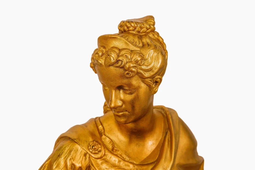 Monumental Barbedienne Ormolu, Onyx & Champlevé Enamel Figural Clock, 19th C. - Image 24