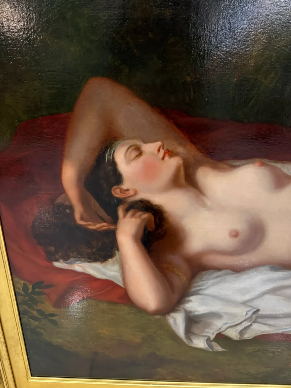 Monumental 19th-Century Ariadne Oil Painting, Attributed to Thomas Sully - Image 5