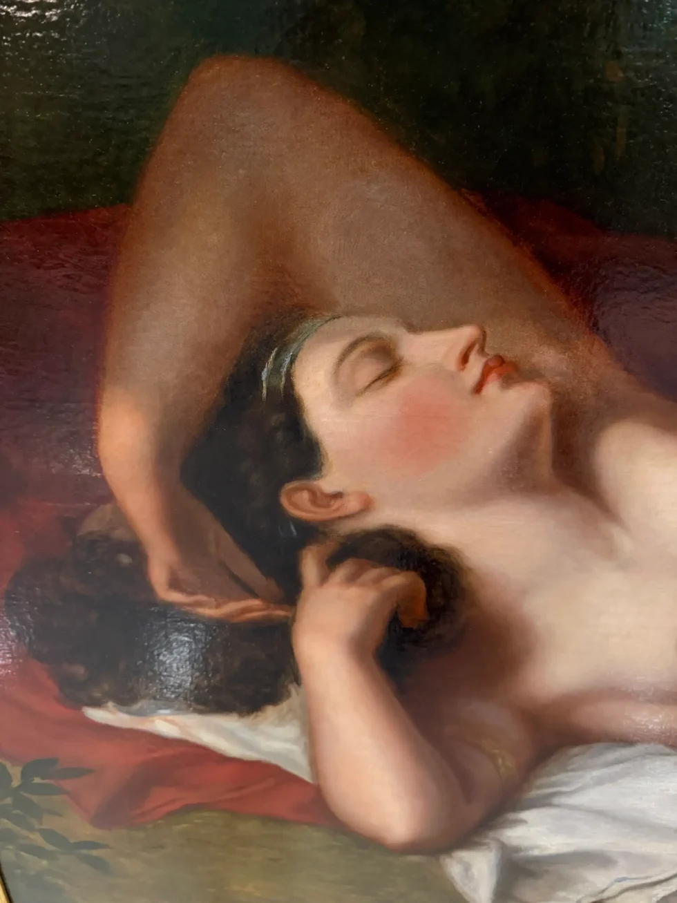 Monumental 19th-Century Ariadne Oil Painting, Attributed to Thomas Sully - Image 14