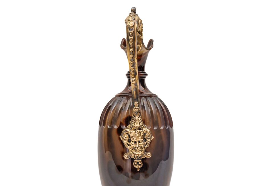 Exceptional 19th Century Silver-Gilt Mounted Banded Agate Ewer Museum Provenance - Image 10