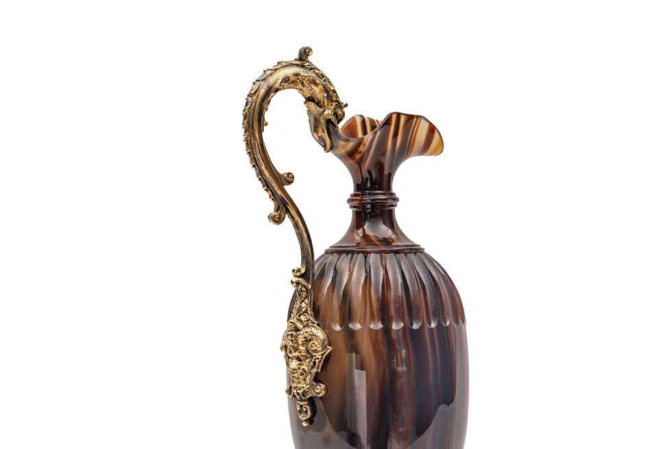 Exceptional 19th Century Silver-Gilt Mounted Banded Agate Ewer Museum Provenance - Image 11