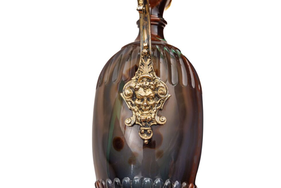 Exceptional 19th Century Silver-Gilt Mounted Banded Agate Ewer Museum Provenance - Image 15