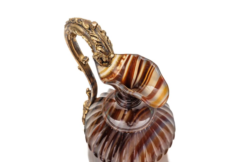 Exceptional 19th Century Silver-Gilt Mounted Banded Agate Ewer Museum Provenance - Image 20
