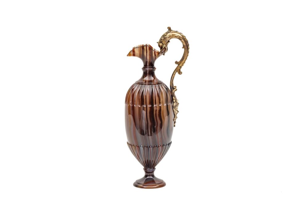 Exceptional 19th Century Silver-Gilt Mounted Banded Agate Ewer Museum Provenance - Image 3