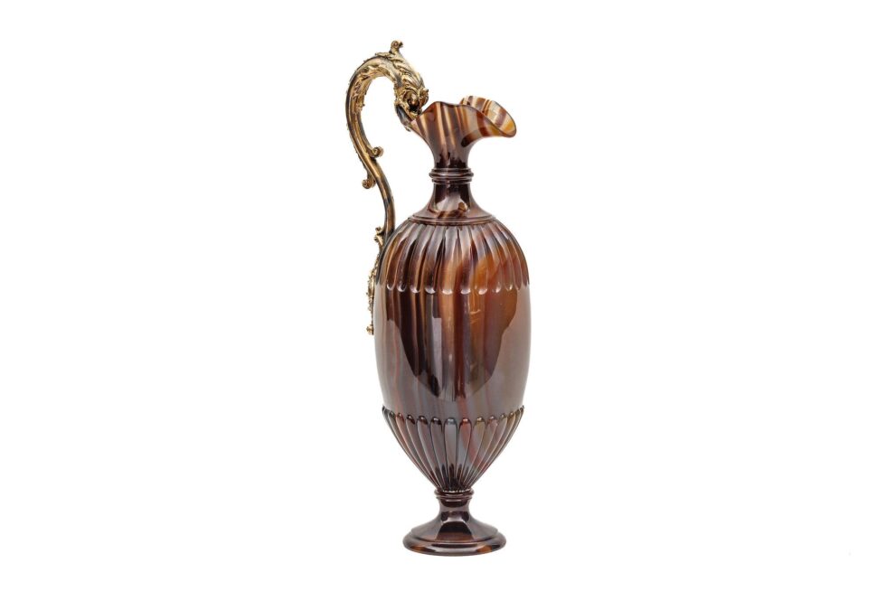 Exceptional 19th Century Silver-Gilt Mounted Banded Agate Ewer Museum Provenance - Image 5