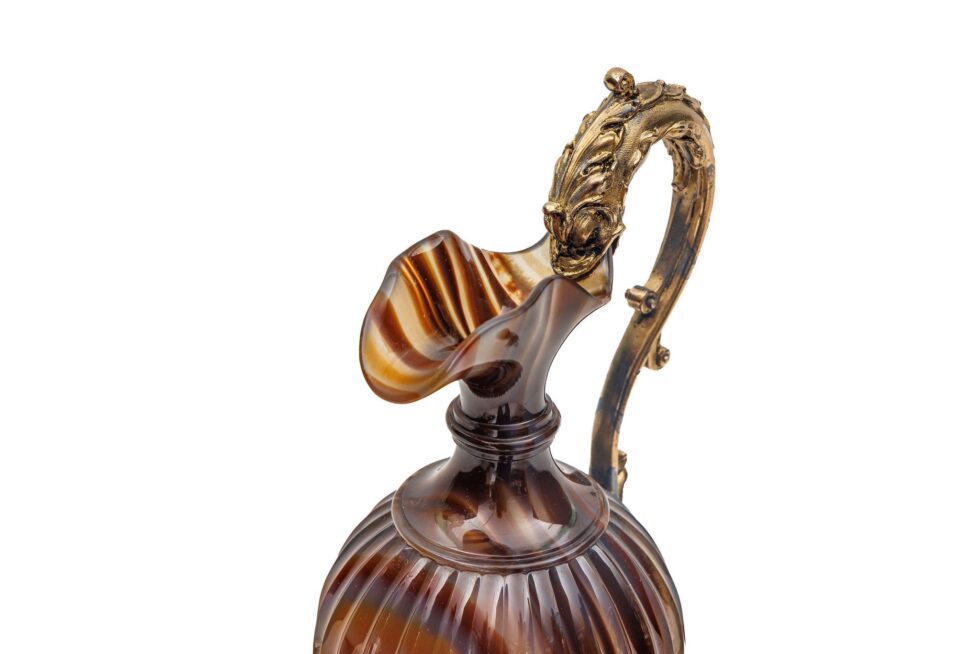 Exceptional 19th Century Silver-Gilt Mounted Banded Agate Ewer Museum Provenance - Image 7