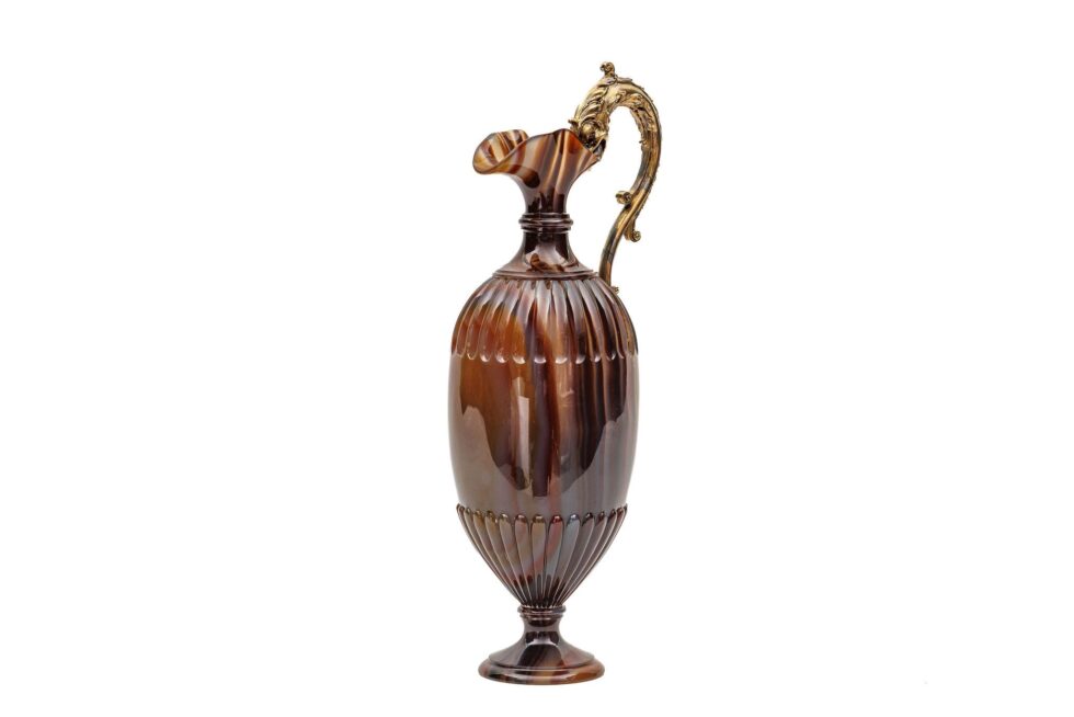Exceptional 19th Century Silver-Gilt Mounted Banded Agate Ewer Museum Provenance - Image 8