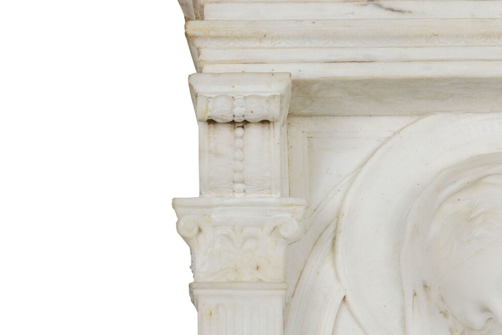 Important 19th Century Carved Marble Madonna and Child, Mater Amabilis - Image 9